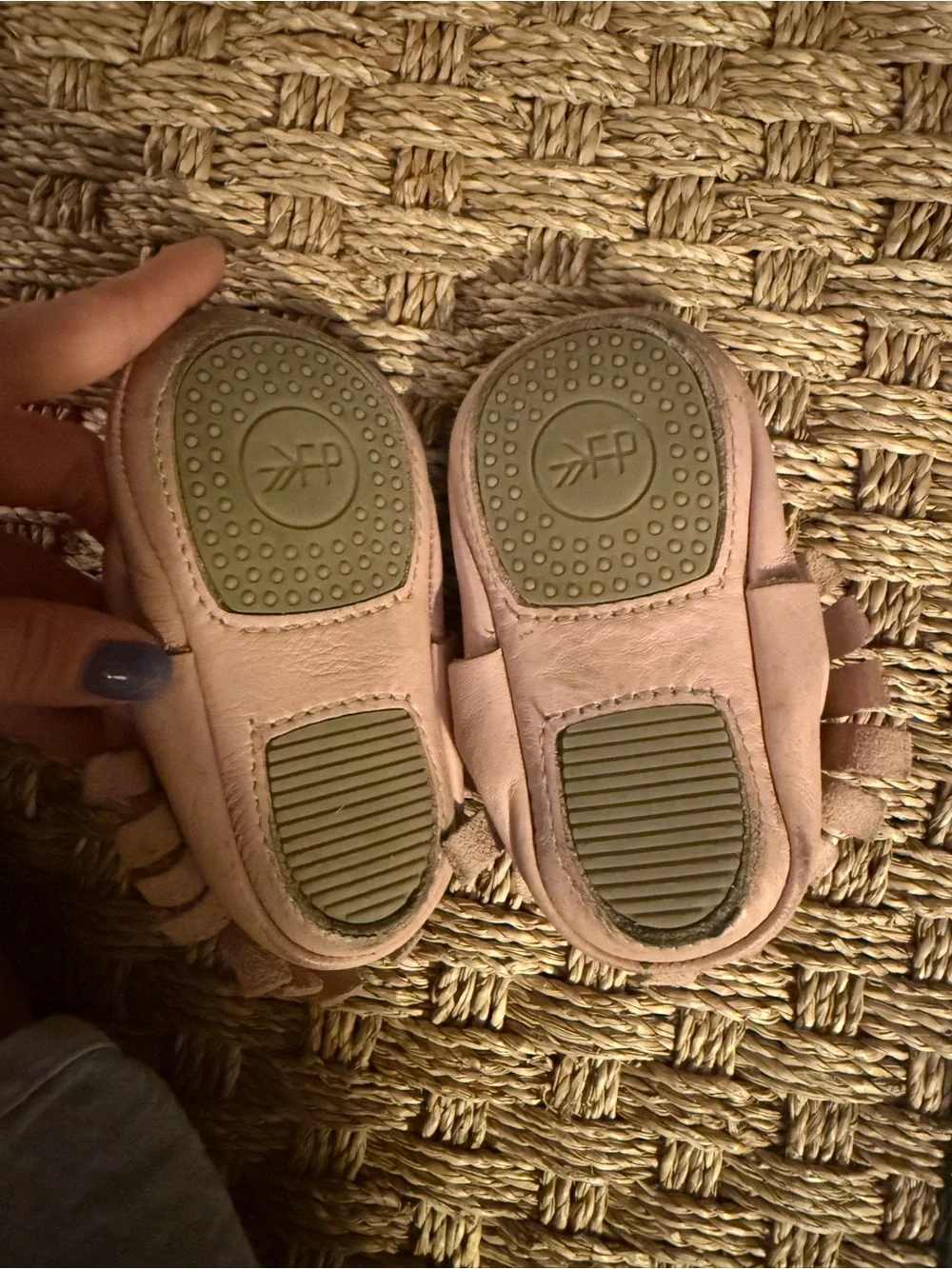 Freshly Picked Blush Pink Fringe Baby Moccasins